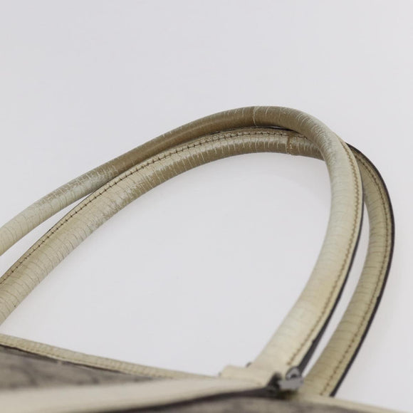 GUCCI GG Supreme Tote Bag PVC Beige Silver 114595 Auth 147642