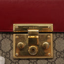 GUCCI Small Padlock Chain Shoulder Bag PVC Beige Gold 409487 Auth 147643-18
