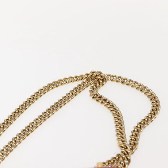 GUCCI Small Padlock Chain Shoulder Bag PVC Beige Gold 409487 Auth 147643