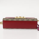 GUCCI Small Padlock Chain Shoulder Bag PVC Beige Gold 409487 Auth 147643-5