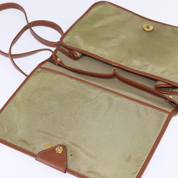 Christian Dior Shoulder Bag Nylon Beige Gold Auth 147658