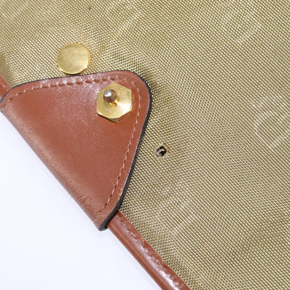 Christian Dior Shoulder Bag Nylon Beige Gold Auth 147658