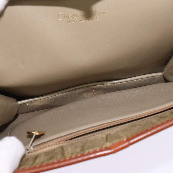 Christian Dior Shoulder Bag Nylon Beige Gold Auth 147658