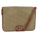 Christian Dior Shoulder Bag Nylon Beige Gold Auth 147658-1