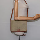 Christian Dior Shoulder Bag Nylon Beige Gold Auth 147658-22