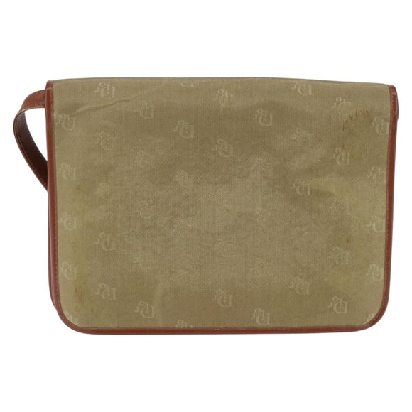 Christian Dior Shoulder Bag Nylon Beige Gold Auth 147658