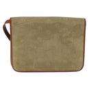 Christian Dior Shoulder Bag Nylon Beige Gold Auth 147658-2