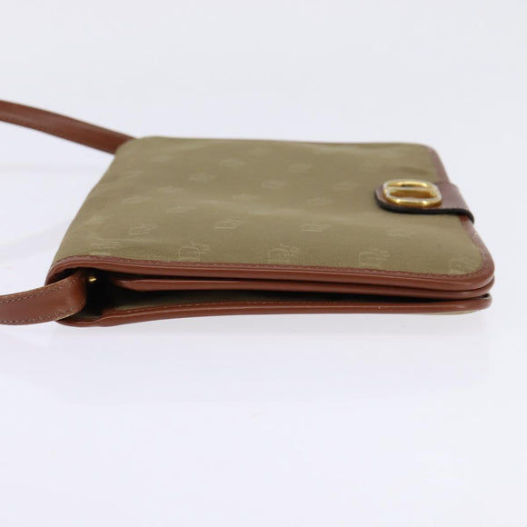 Christian Dior Shoulder Bag Nylon Beige Gold Auth 147658