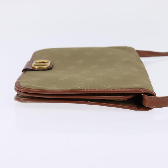 Christian Dior Shoulder Bag Nylon Beige Gold Auth 147658