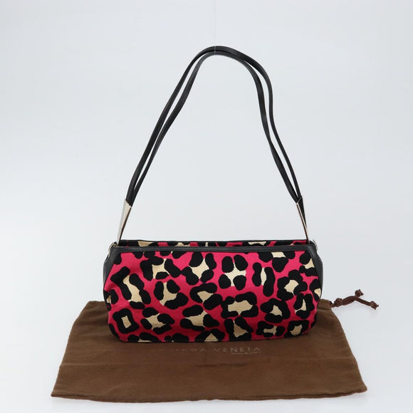 BOTTEGA VENETA Shoulder Bag Canvas Outlet Silver Pink Auth 147659