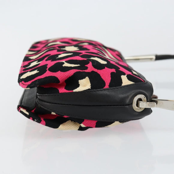 BOTTEGA VENETA Shoulder Bag Canvas Outlet Silver Pink Auth 147659