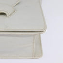 LOEWE Barcelona Hand Bag Leather 2way White Gold Auth 147666-15