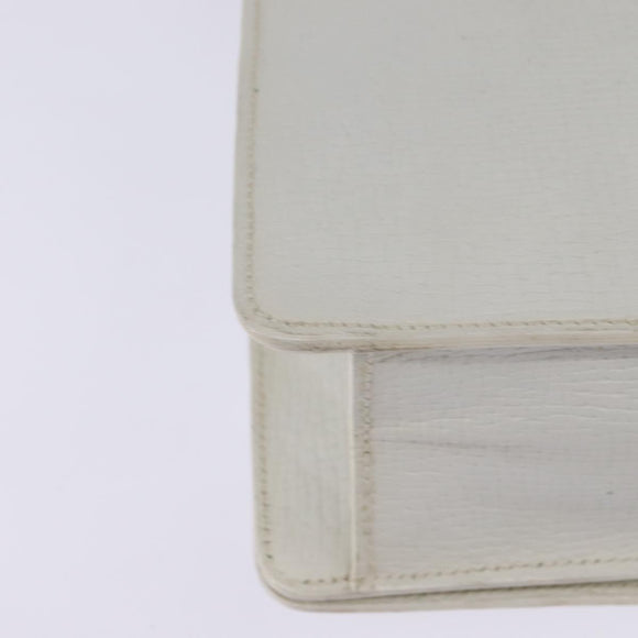 LOEWE Barcelona Hand Bag Leather 2way White Gold Auth 147666