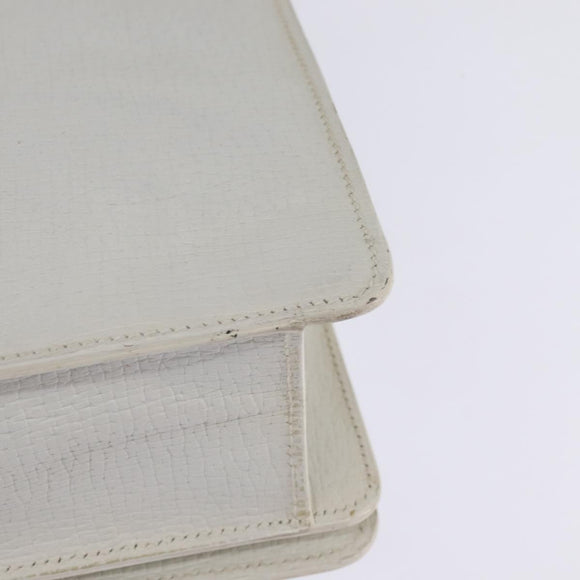 LOEWE Barcelona Hand Bag Leather 2way White Gold Auth 147666