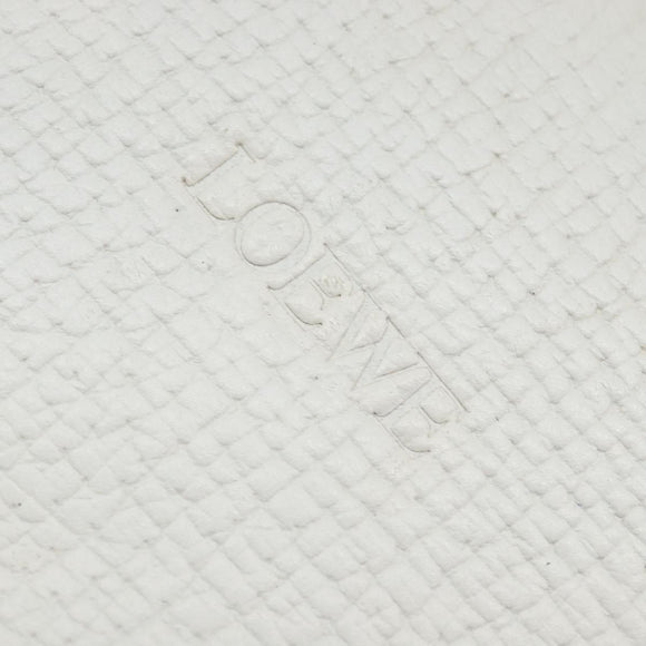 LOEWE Barcelona Hand Bag Leather 2way White Gold Auth 147666