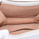 LOEWE Barcelona Hand Bag Leather 2way White Gold Auth 147666-12