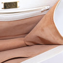 LOEWE Barcelona Hand Bag Leather 2way White Gold Auth 147666-20