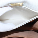 LOEWE Barcelona Hand Bag Leather 2way White Gold Auth 147666-22