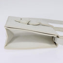 LOEWE Barcelona Hand Bag Leather 2way White Gold Auth 147666-4