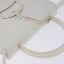 LOEWE Barcelona Hand Bag Leather 2way White Gold Auth 147666-6