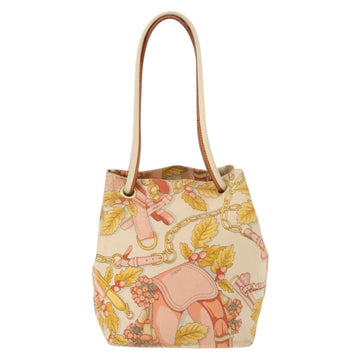 LOEWE Shoulder Bag Canvas Beige Gold Auth 147668 - 0