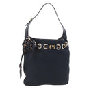 GUCCI GG Canvas Shoulder Bag Black Gold 155563 Auth 147670V-1