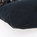 GUCCI GG Canvas Shoulder Bag Black Gold 155563 Auth 147670V-14