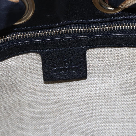 GUCCI GG Canvas Shoulder Bag Black Gold 155563 Auth 147670V