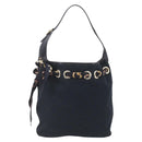 GUCCI GG Canvas Shoulder Bag Black Gold 155563 Auth 147670V-13