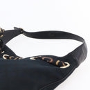 GUCCI GG Canvas Shoulder Bag Black Gold 155563 Auth 147670V-8