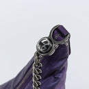 GUCCI Galaku Chain Shoulder Bag Leather Purple Silver 228560 Auth 147671-14