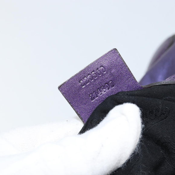 GUCCI Galaku Chain Shoulder Bag Leather Purple Silver 228560 Auth 147671