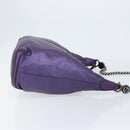 GUCCI Galaku Chain Shoulder Bag Leather Purple Silver 228560 Auth 147671-4