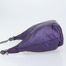 GUCCI Galaku Chain Shoulder Bag Leather Purple Silver 228560 Auth 147671-5