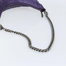 GUCCI Galaku Chain Shoulder Bag Leather Purple Silver 228560 Auth 147671-7