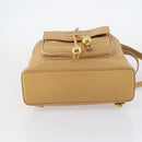 CHANEL Backpack Caviar Skin Beige Gold CC Auth 147672-5
