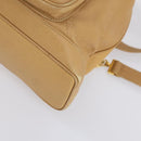 CHANEL Backpack Caviar Skin Beige Gold CC Auth 147672-15