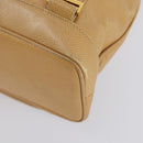 CHANEL Backpack Caviar Skin Beige Gold CC Auth 147672-17