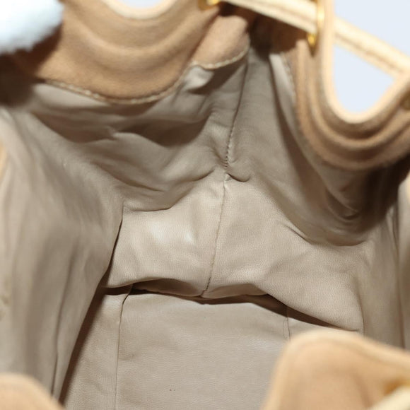 CHANEL Backpack Caviar Skin Beige Gold CC Auth 147672