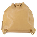CHANEL Backpack Caviar Skin Beige Gold CC Auth 147672-2