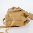 CHANEL Backpack Caviar Skin Beige Gold CC Auth 147672-3