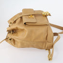 CHANEL Backpack Caviar Skin Beige Gold CC Auth 147672-4