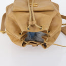 CHANEL Backpack Caviar Skin Beige Gold CC Auth 147672-6