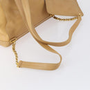 CHANEL Backpack Caviar Skin Beige Gold CC Auth 147672-8