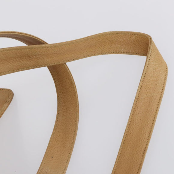 CHANEL Backpack Caviar Skin Beige Gold CC Auth 147672