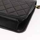 CHANEL Matelasse Chain Shoulder Bag Lamb Skin Black Gold CC Auth 147673-18