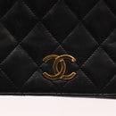 CHANEL Matelasse Chain Shoulder Bag Lamb Skin Black Gold CC Auth 147673-19