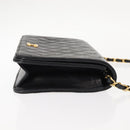 CHANEL Matelasse Chain Shoulder Bag Lamb Skin Black Gold CC Auth 147673-3
