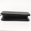 CHANEL Matelasse Chain Shoulder Bag Lamb Skin Black Gold CC Auth 147673-5