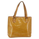 LOUIS VUITTON Monogram Vernis Houston Hand Bag Beige M91004 LV Auth 147674-1